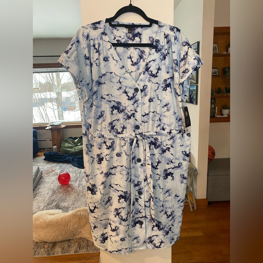 Rock & Republic Navy and White Tie-Dye dress